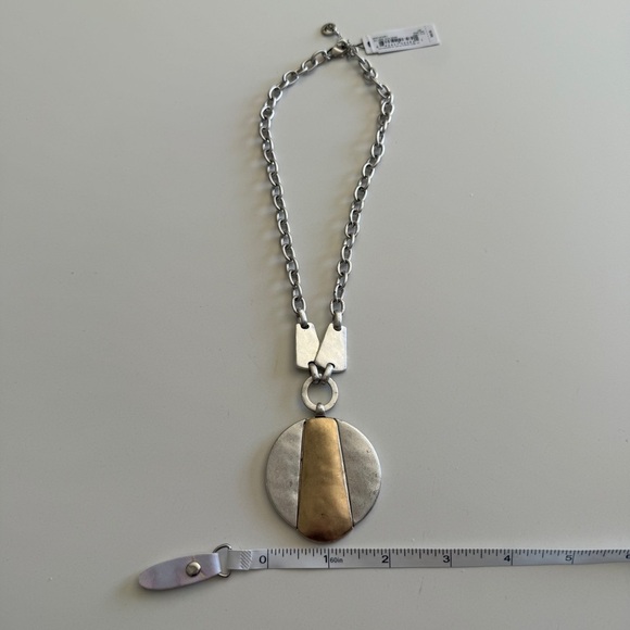 THE SAK- Two Tone-Gold & Silver-Distressed-Statement-Necklace-NWT - Picture 11 of 11